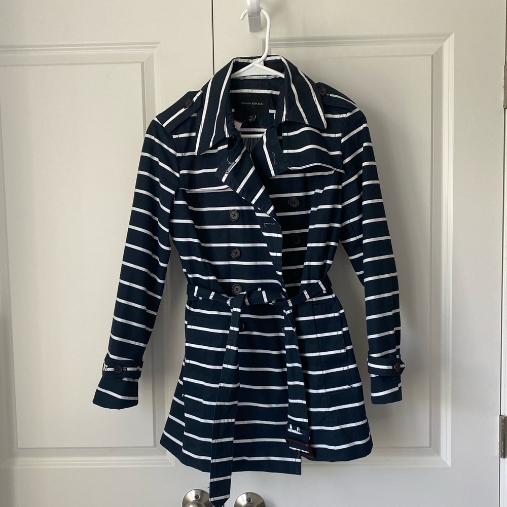 Banana Republic striped trench coat